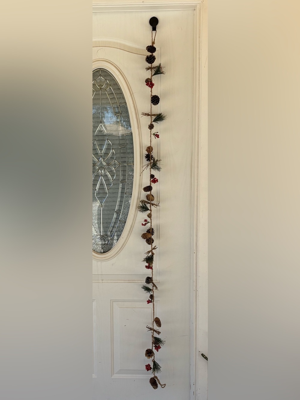 4 Ashland Rustic Pinecone and Berry Holiday Garland - White/Brown Accent